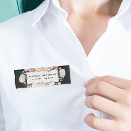 Antike Blütenpracht und Kohle Namenschild