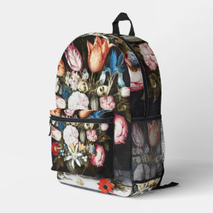 Antike Bosschaert niederländische Tulpen und Rosen Bedruckter Rucksack