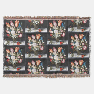 Antike Bosschaert niederländische Tulpen und Rosen Decke