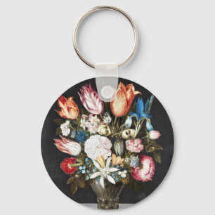 Antike Bosschaert Niederländische Tulpen und Rosen Schlüsselanhänger