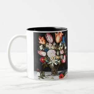 Antike Bosschaert Niederländische Tulpen und Rosen Zweifarbige Tasse
