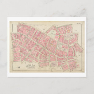 Antike Boston-Postkarte von 1895 mit Stadtplan Postkarte