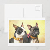 Antike Boston Terrier Postkarte (Vorne/Hinten)