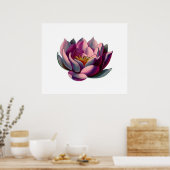Antike Botanicals Rosa Liege Lotus Poster (Küche)