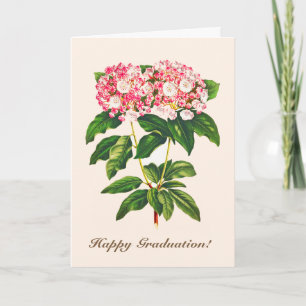 Antike Botanische Abbildung Berglorbeer-Blüte Karte