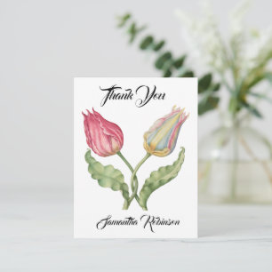Antike botanische Abbildung Blume Tulpe Dankeskarte