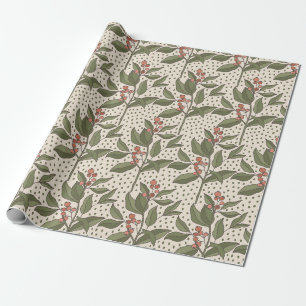Antike botanische Beere und Tupfen Geschenkpapier
