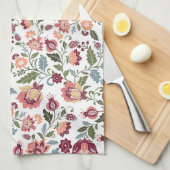 Antike botanische Blatt- und Blumendesigns Geschirrtuch (Viertel Falte)