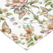 Antike botanische Blumen mit Schmetterling Tischdecke (Schrägansicht)