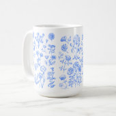 Antike botanische Blumenkunst Kaffeetasse (Vorderseite Links)