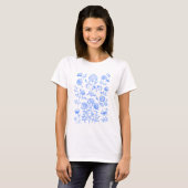 Antike botanische Blumenkunst T-Shirt (Vorne ganz)