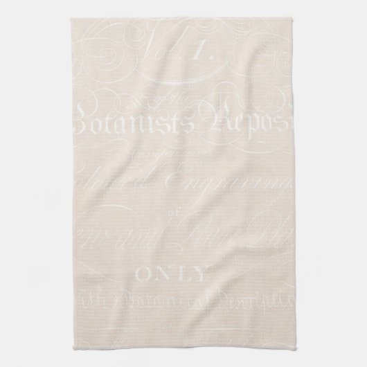 Antike Botanische Creme-Beige-Textur-Pergamentpapi Handtuch (Vertikal)