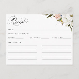 Antike botanische Floralkarte mit Rezept Postkarte