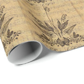 Antike botanische französische Lilien Geschenkpapier (Rolleneckpunkt)