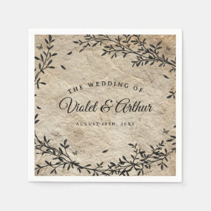 Antike Botanische Hochzeit Serviette