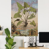 Antike botanische Kunst Hemionite Fern Poster (Heimbüro)