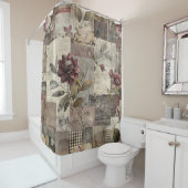 Antike botanische Patchwork-Rustikal (1) Duschvorhang (Beispiel)