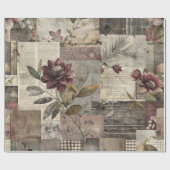 Antike Botanische Patchwork-Rustikal (1) Geschenkpapier (Flach)
