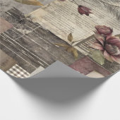 Antike Botanische Patchwork-Rustikal (1) Geschenkpapier (Ecke)