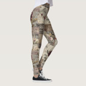Antike Botanische Patchwork Rustikal (2) Leggings (Rechts)