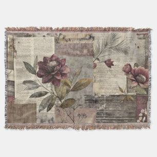 Antike botanische Patchwork-Rustikalie (1) Decke