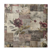 Antike botanische Patchwork-Rustikalität (1) Fliese (Vorderseite)