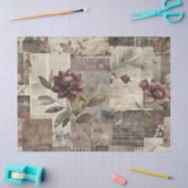 Antike botanische Patchwork-Rustikalität (1) Seidenpapier (Basteln)
