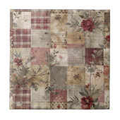 Antike botanische Patchwork-Rustikalität (3) Fliese (Vorderseite)
