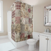 Antike botanische Patchwork-Rustikalität Duschvorhang (Beispiel)