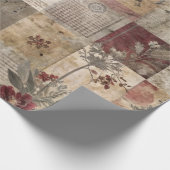 Antike botanische Patchwork-Rustikalität Geschenkpapier (Ecke)