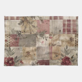 Antike botanische Patchwork-Rustikalität Geschirrtuch (Horizontal)