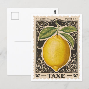 Antike botanische Postkarte mit Zitrone
