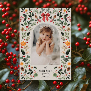 Antike Botanische Rahmenbogen-Foto Weihnachten