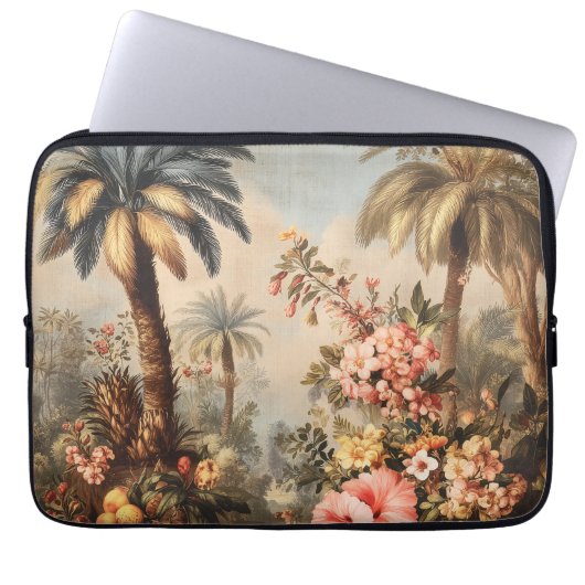 Antike botanische Szene mit Palmen Laptopschutzhülle (Vorderseite)