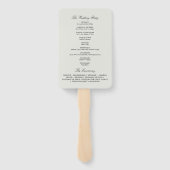 Antike botanische Tulpen-Monogramm-Hochzeitsprogra Fächer (Rückseite)