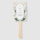 Antike botanische Tulpen-Monogramm-Hochzeitsprogra Fächer (Vorderseite)