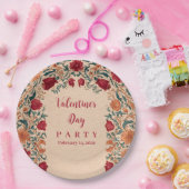 Antike Botanische Valentinsfeier Pappteller (Party)