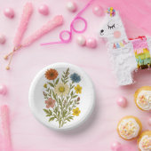 Antike botanische Wildblumen-Papierplatte/ Pappteller (Party)