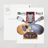 Antike Bowlback Mandolin Postkarte (Vorne/Hinten)