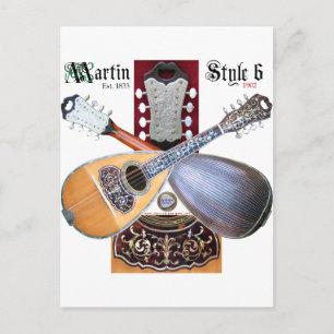 Antike Bowlback Mandolin Postkarte