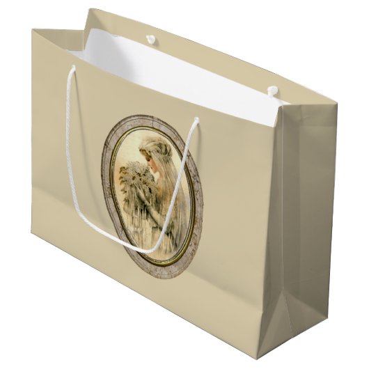 Antike Braut Große Geschenktüte (Vorderseite Schrägansicht)