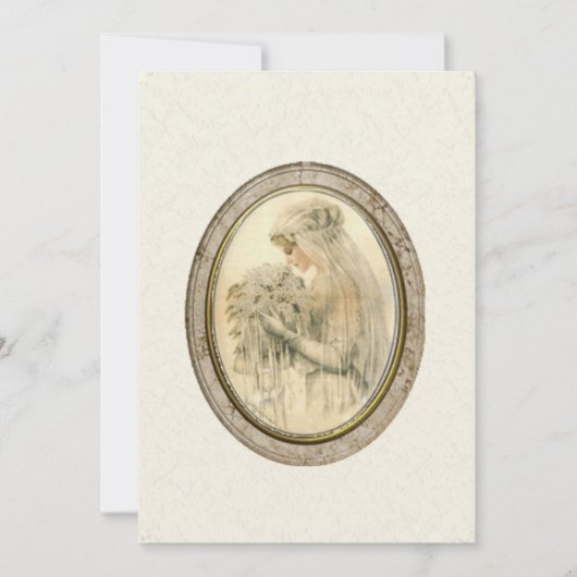 Antike Braut Hochzeit Elfenbeinladen Einladung (Vorderseite)