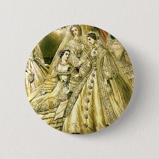 Antike Braut Vintage-Hochzeit Button (Vorderseite)