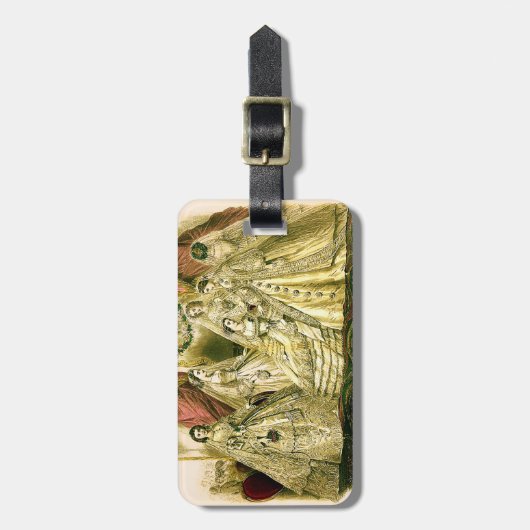 Antike Bride Vintage Wedding Gepäckanhänger (Vorderseite vertikal)