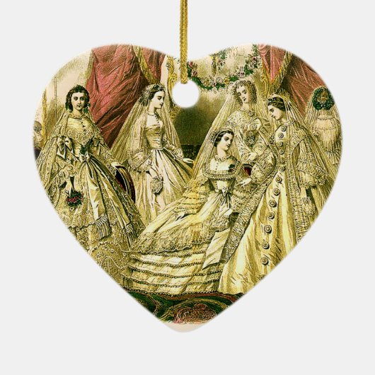 Antike Bride Vintage Wedding Keramikornament (Hinten)