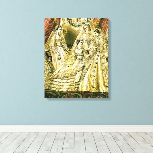 Antike Bride Vintage Wedding Leinwanddruck (Insitu (Holzboden))