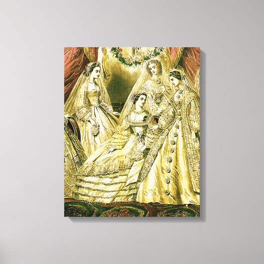 Antike Bride Vintage Wedding Leinwanddruck (Vorderseite)