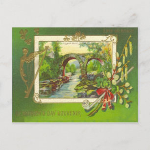 Antike Bridge Pipe Harp von Erin St. Patrick's Day Postkarte
