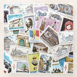 Antike Briefmarke Vintager Stil Glasuntersetzer