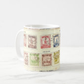 Antike Briefmarken Kaffeetasse (Vorderseite Links)